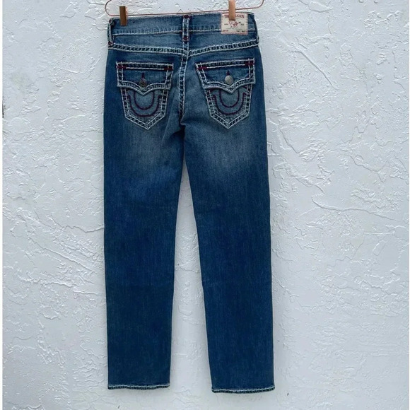 True Religion Mens Ricky Relaxed Straight Super T Flap Denim Pants Blue Sz 25 - Picture 12 of 16